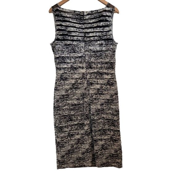 NWT Adrianna Papell Partial Tuck Net Sleeveless Dress in Gym size 14 - Picture 2 of 10